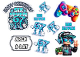 Roblox imprezowa grafika z kontrolerem i cyfrą 5