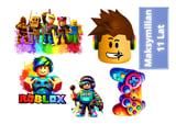 Logo Roblox z kolorowymi postaciami i avatarem